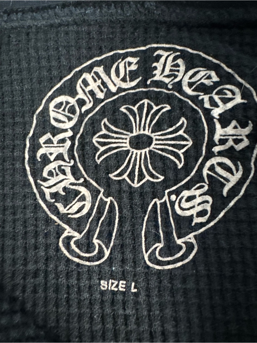 Chrome Hearts Men’s Old Star Scroll Logo Thermal Full Zip Hoodie - Picture 3 of 11